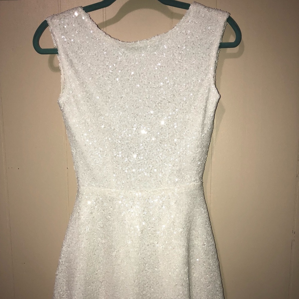 White sequin dress mini